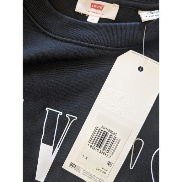 Levi's Sweatshirt Logo Black 1X Crewneck Staple Relaxed Lightweight Comfy Casual - Picture 7 of 7